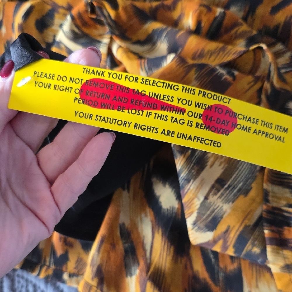 Maxi Dress in Mustard Animal Print with Gold Trim - Picture 7 of 7